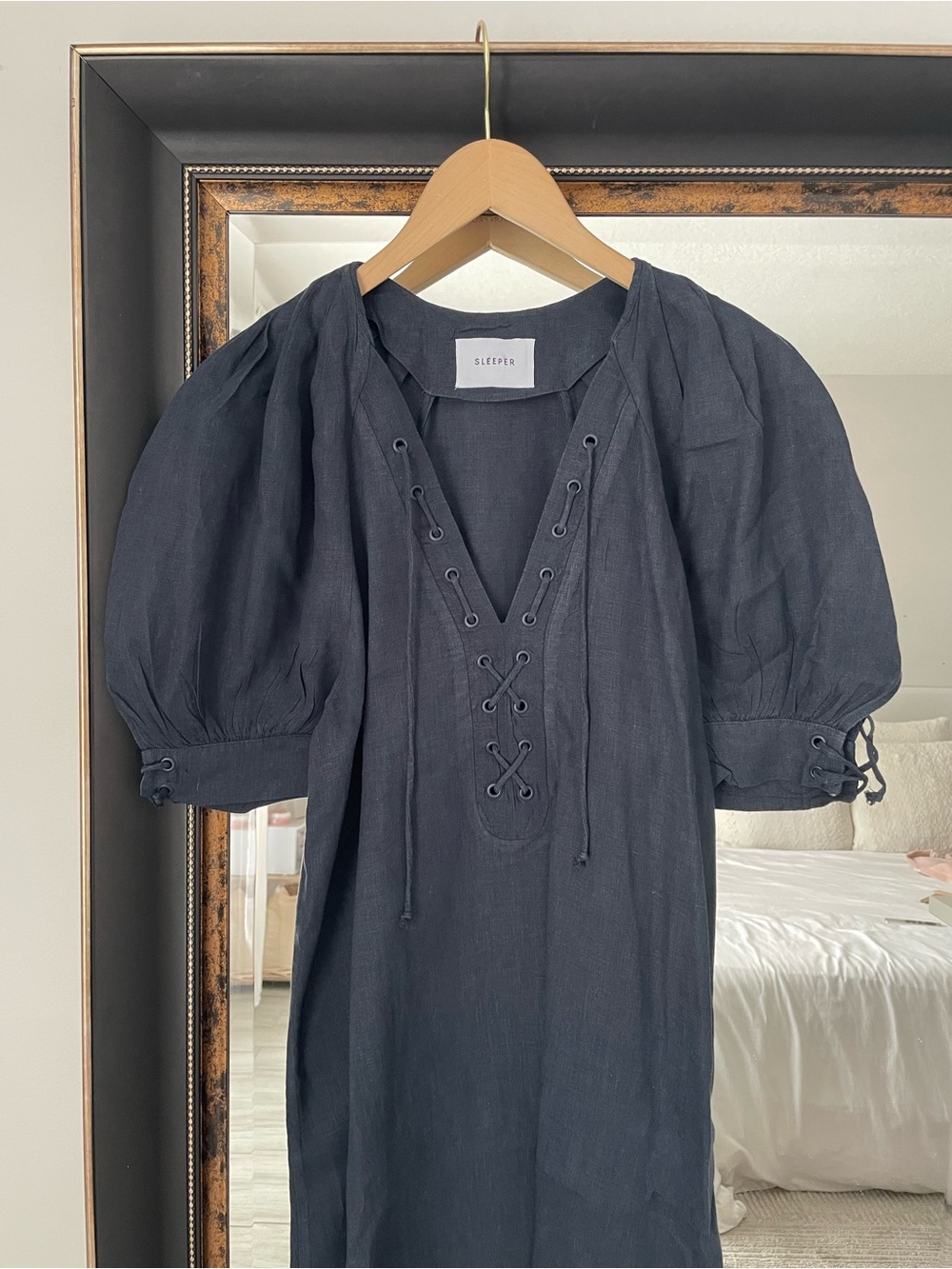 SLEEPER Garden Puff-Sleeve Midi Dress - Picture 8 of 12